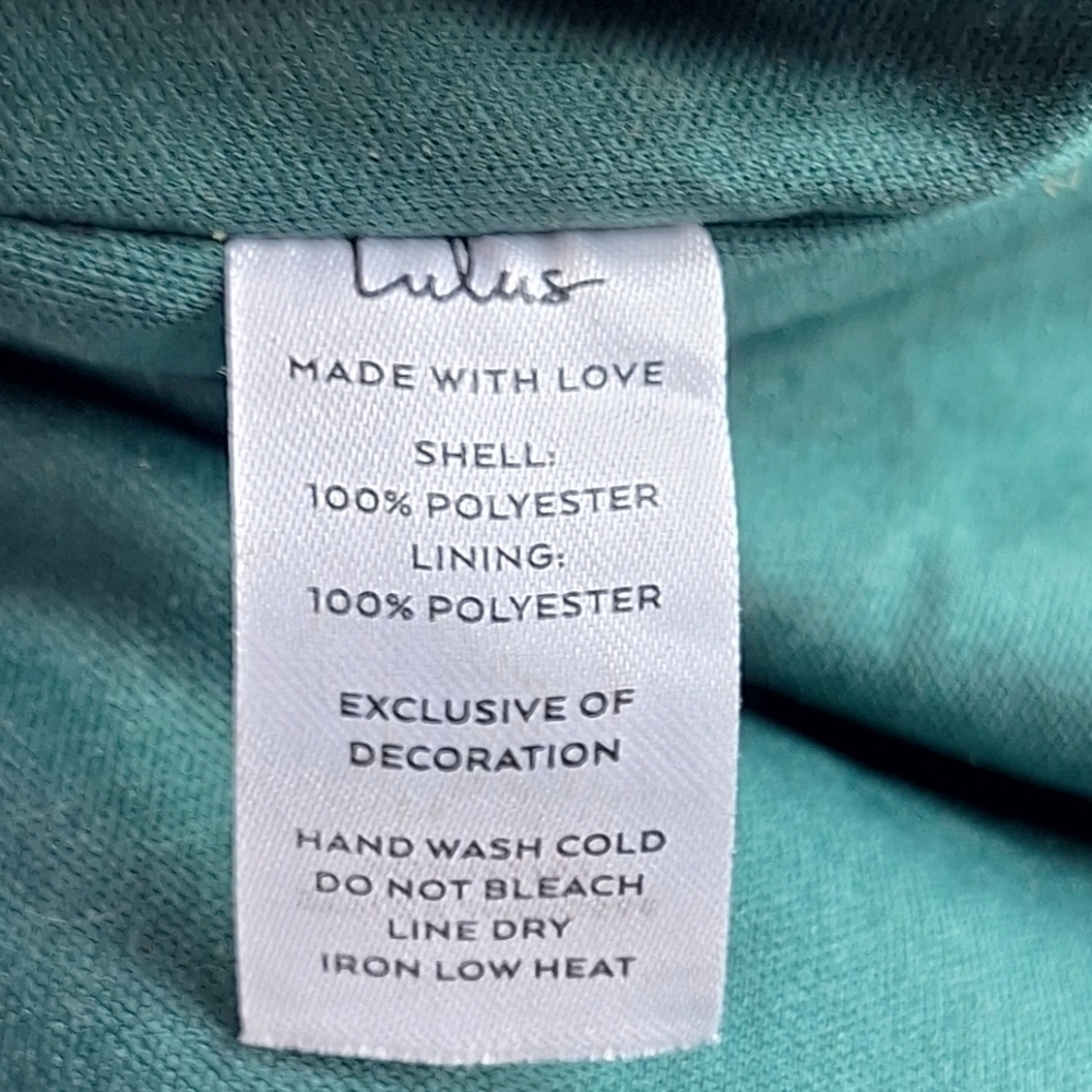 Lulus Lust or Love Emerald Green Embroidered Lace Long Sleeve Dress Small - Picture 14 of 16